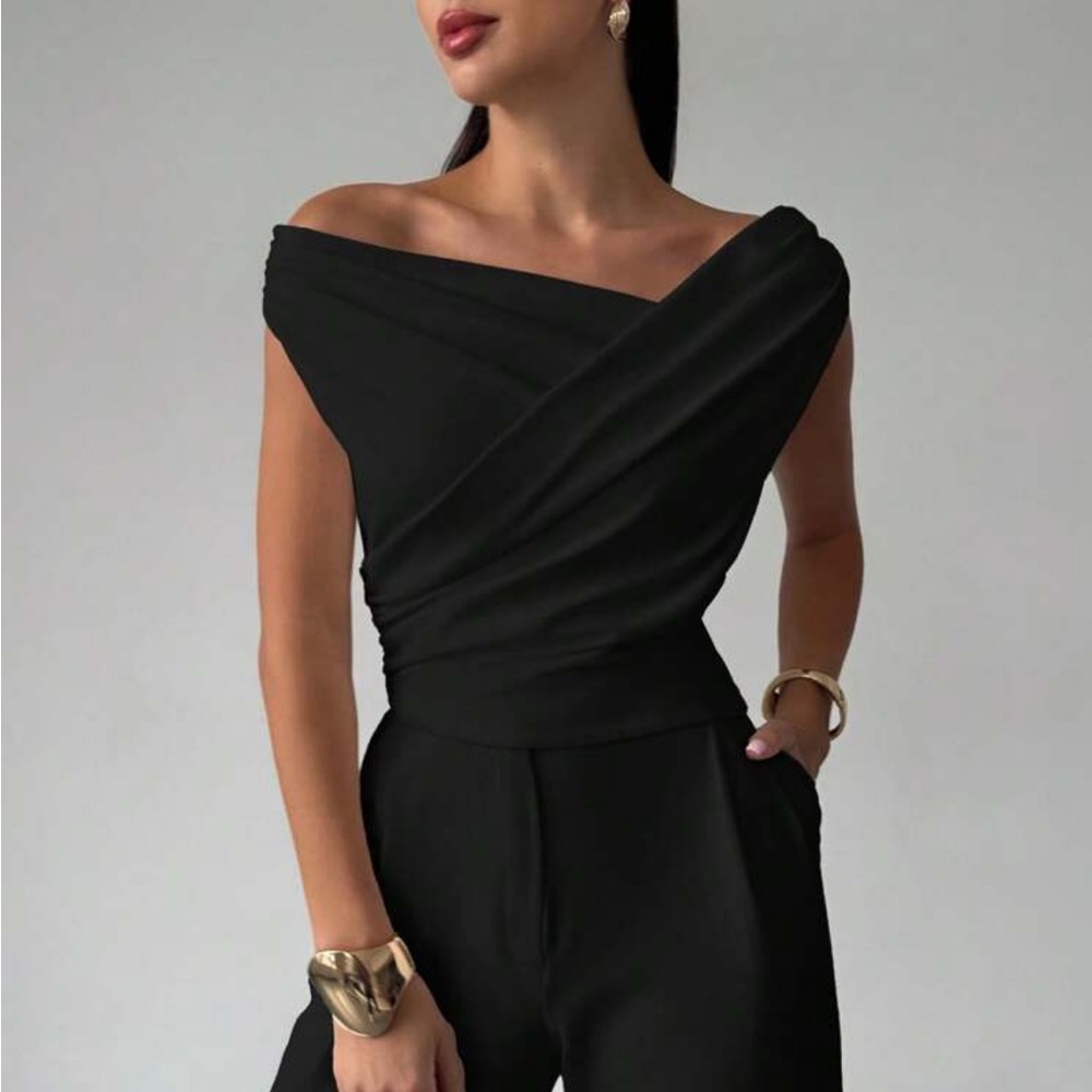 Elegant Black Off-Shoulder Top